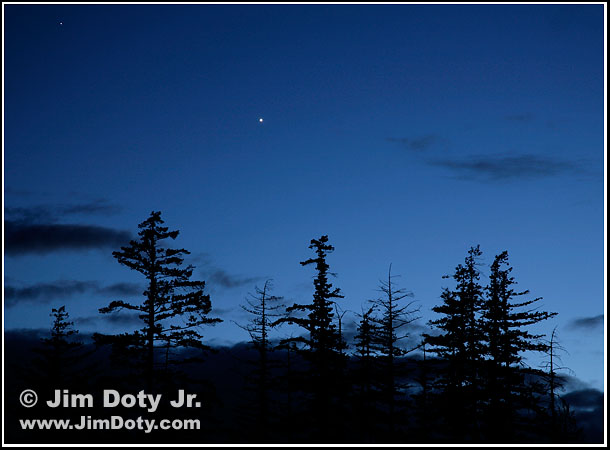 Venus and Saturn at Twilight. Photo copyright Jim Doty Jr.