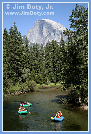 Rafting on the Merced River below Half Dome. Photo by Jim Doty Jr.
