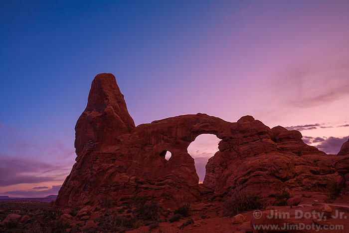 Turret Arch at Dusk, Arches National Park, Utah