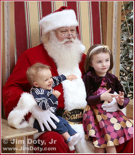 Santa and children. Photo copyright Jim Doty Jr.