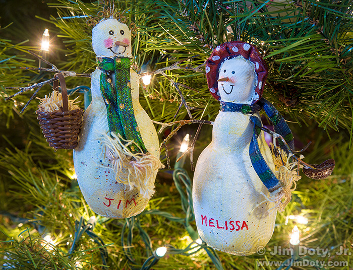 "Jim and Melissa" Christmas Ornaments. Columbus Ohio. January 31, 2014