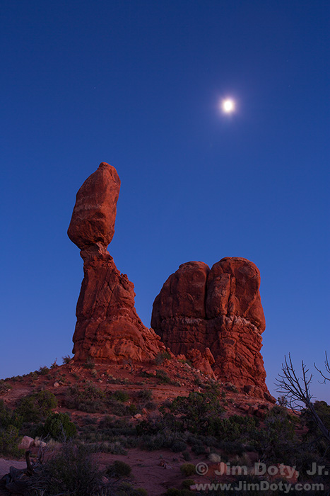 Moon Over Balanced Rock, Arches National Park
