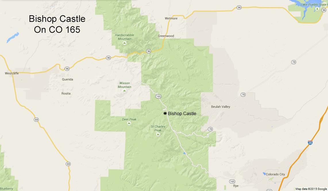 Bishop Castle between Westcliffe, Rye, and Pueblo Colorado. Click to see a larger version.