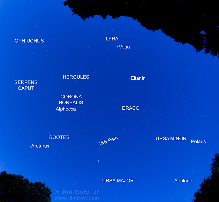 Light path of the International Space Station Light path of the International Space Station
