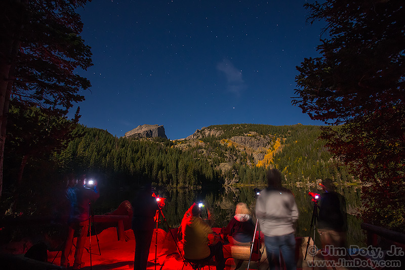 Photography workshop out at night. Bear Lake, Rocky Mountain National Park.