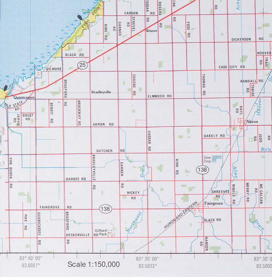 Akron Michigan area. Michigan Atlas and Gazetteer by Delorme