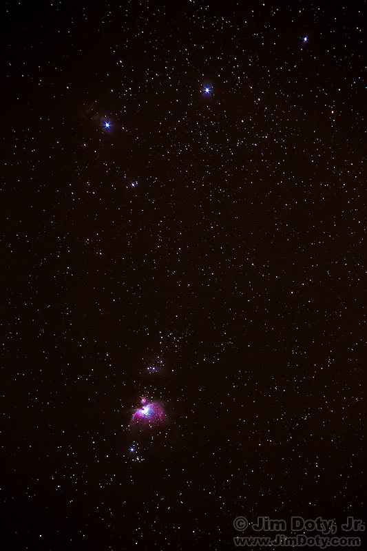 Orion's Belt, Sword, and the Orion Nebula in the middle of the sword.
