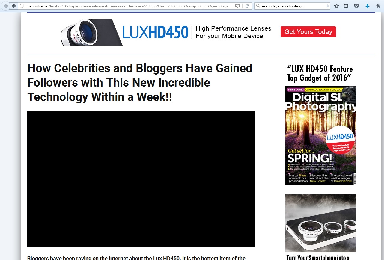 Screen capture: LUX HD450 article/ad.