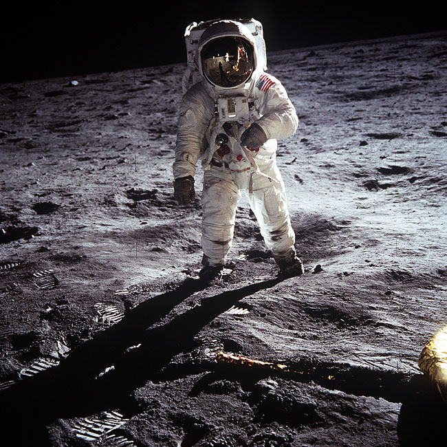 Buzz Aldrin on the moon