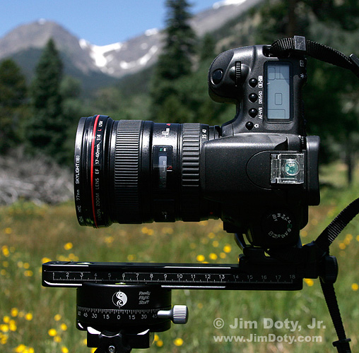 Camera on Really Right Stuff pano gear: PCL-1 panning clamp and MPR-CL II nodal slide.