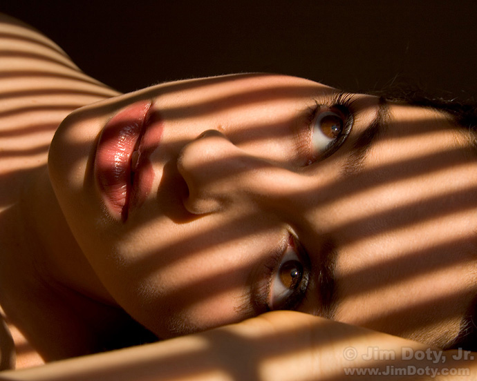Sarah Ellis - Window Blind Shadows Portrait